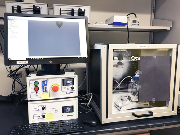 Electrospinning station in the Cardiovascular Regenerative Engineering Laboratory