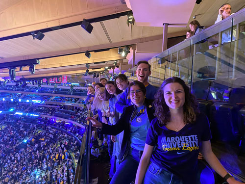 Marquette Students in stadium at Big East Research Symposium 2023
