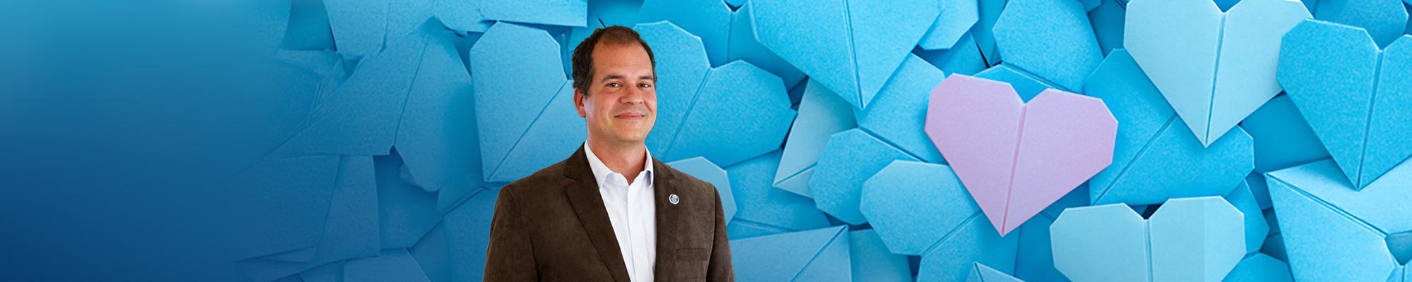 Dr. Brandon Tefft, folded papers hearts