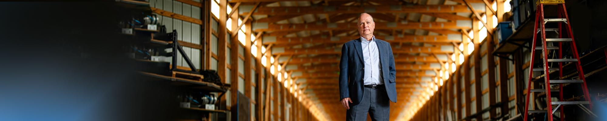 Dr. Frank Pintar in the Marquette-MCW Joint Department of Biomedical Engineering Crash Lab