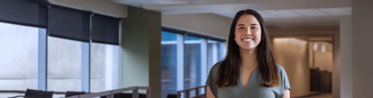 Hannah Anderson in MCW's Translational and Biomedical Research Center, Milwaukee