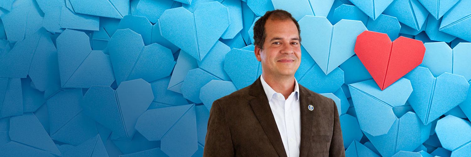 Dr. Brandon Tefft, folded papers hearts