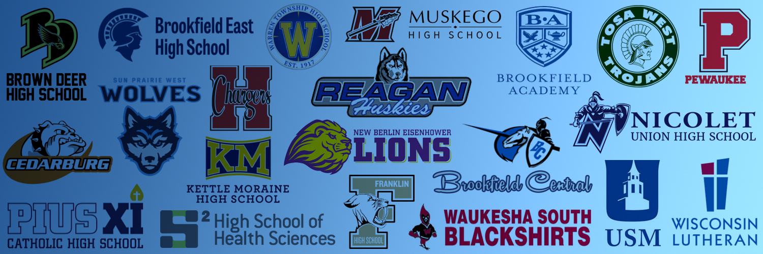 Logos from high schools that had students apply to the SUPREMES program in 2024