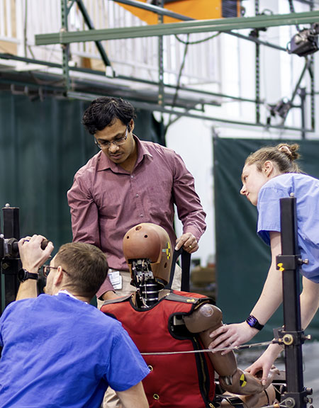 Student working with professor