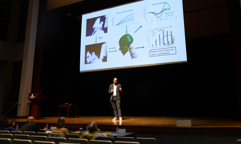 Gerringer presents trauma biomechanics research at MU's 3MT Competition
