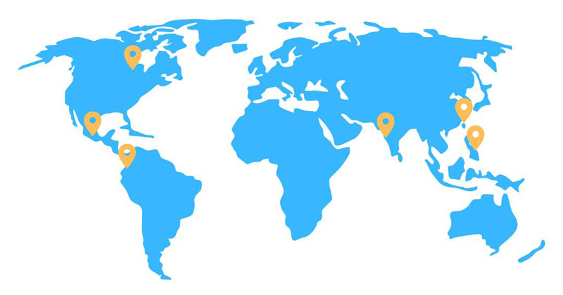 global map showing mobility lab locations