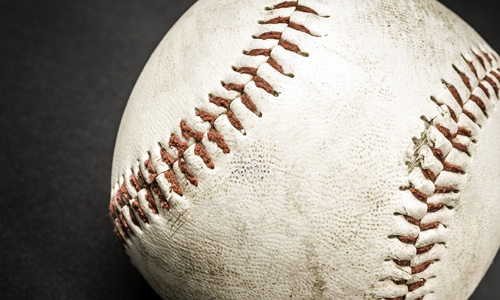 Closeup of baseball